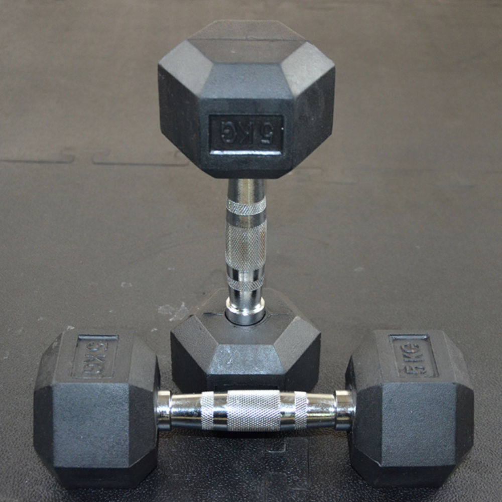 Wholesale China Manufacturer Custom Free Weight Gym 3-100 LB 1-60 KG Set Metal Handle Cast Iron Rubber Hex Hexagon Dumbbell