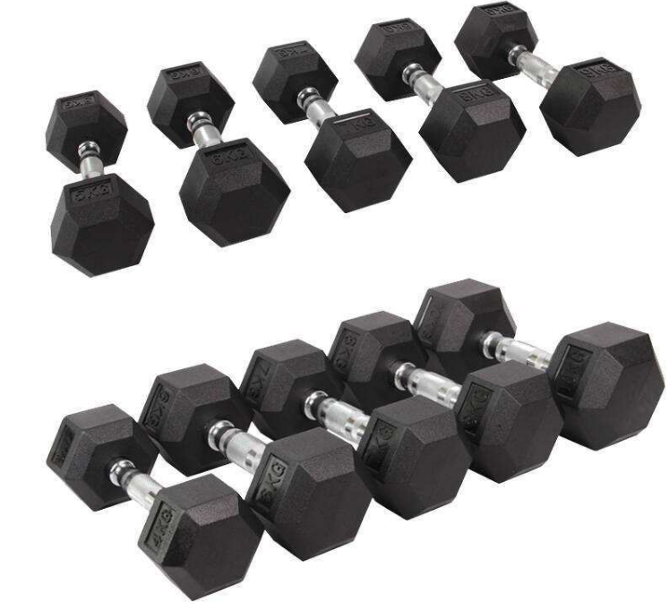 Enhance the Upper Limbs Rubber Dumbbell Trunk and Lower Limb Muscle Strength Training Hex Dumbbell Good Sports Equipment