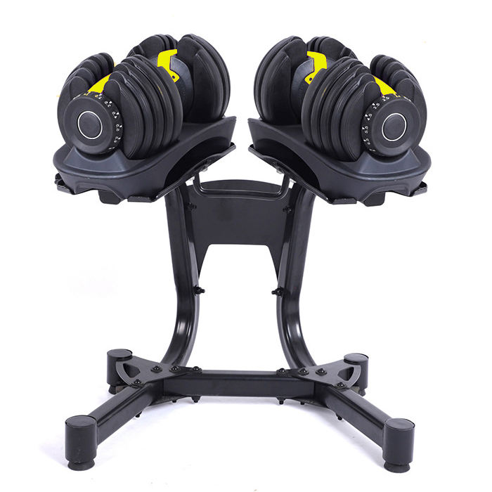 Gym Exercise Equipment Smart 5Lb-52.5Lb 24kg/ 40kg Free Quick Adjustable Weight Dumbbell Set with Stand Rack