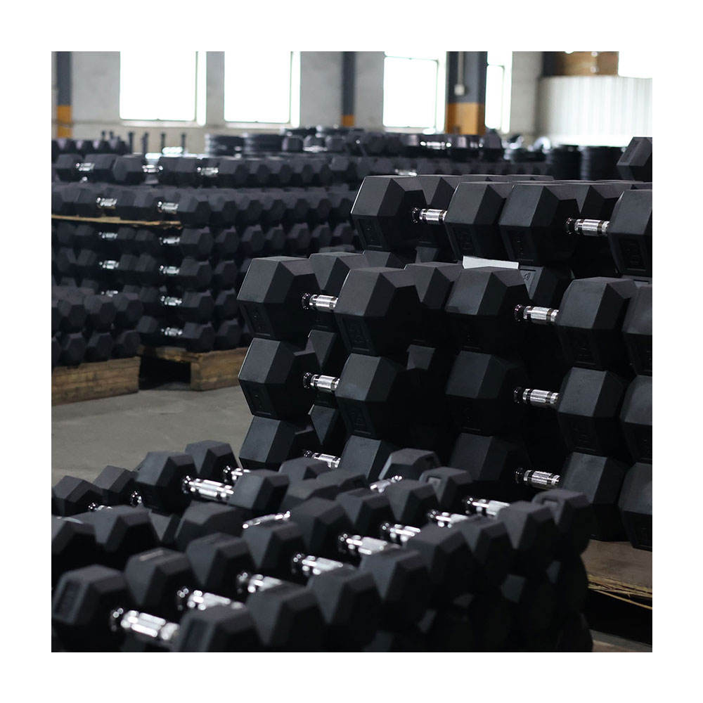Source Factory Sale Home Gym Equipment Fixed Black Rubber Coated Cast Iron Non slip 20 kg Hexagonal Dumbbell Sets