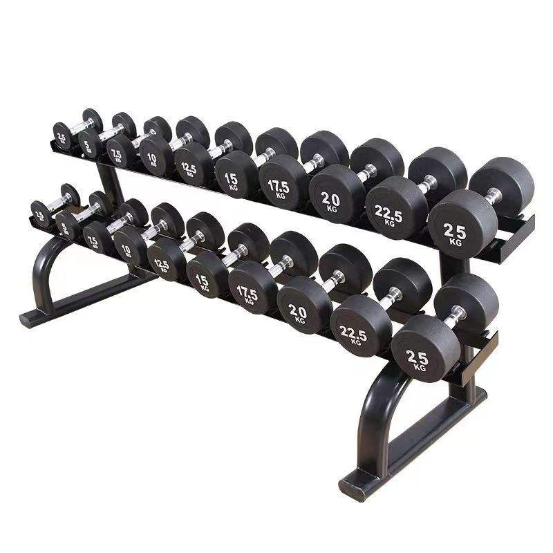 LDH - Commercial Gym Storage Rack 4-Layer Dumbbell Rack with Drawer Design Steel/Metal Material Can Load 19 Pairs
