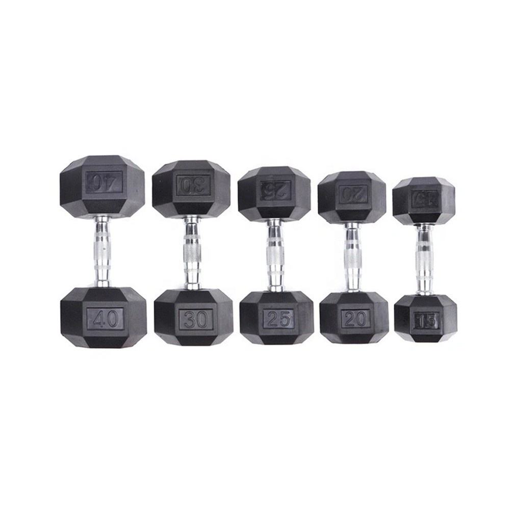 Outdoor Sports Gym Pro Style Rubber Encased Hex Full Dumbbell Set 2.5kg - 50kg