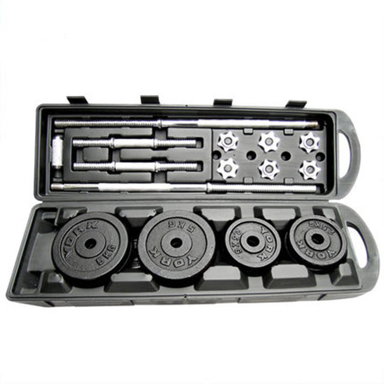 Multi-function Adjustable Weightlifting Barbell Set Gym Case 50kg Fitness Free Weights Chromed Dumbbell