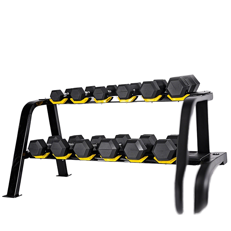 Tellus Fitness Custom Logo Hexagon Dumbbells Iron and Rubber Material 5 lb to 125 lb Weight Set