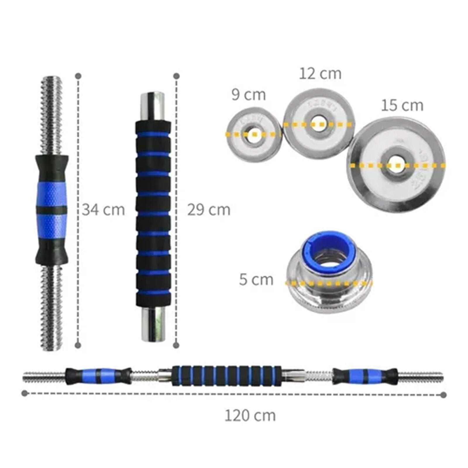 Adjustable 60kg Home Fitness Equipment Custom Case Chrome Electroplate Dumbbell Set Steel Rubber Material for Arm Workout
