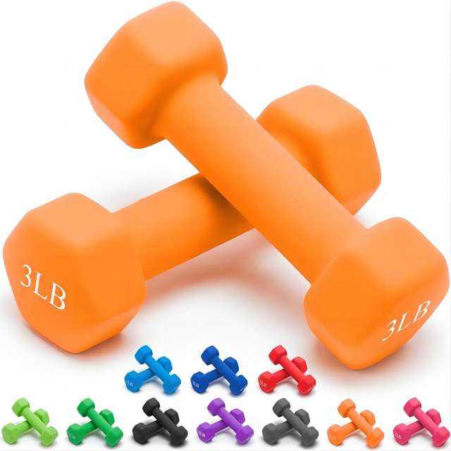 Wholesale Gym Home 1-6kg 10lbs Neoprene Coated Hexagon Workout Dumbbell Hand Weights Hex Dumbbells for Women Exercise