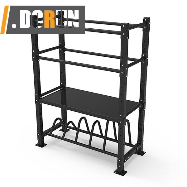 4 Layer Plate Dumbbell Storage Rack for Home Gym, Dual Vertical Bar Rack All in One Dumbbell Yoga Ball Rack