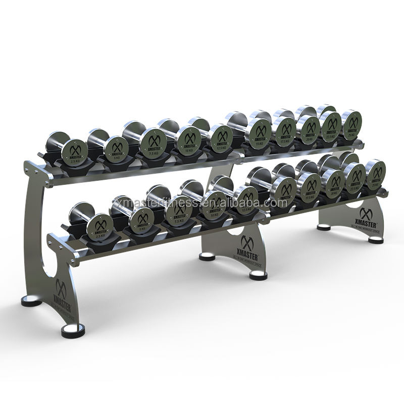 Factory Customize Three Tier Dumbbell Collection Rack 10 Pairs Dumbbell Frame Storage Bracket Holder Dumbbell Rack Set