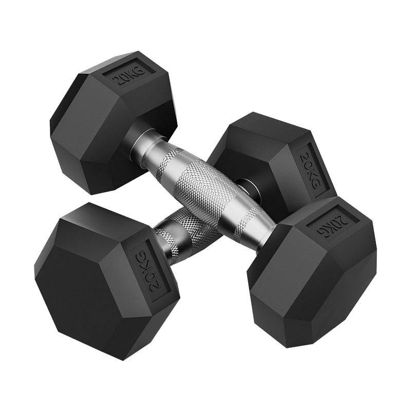 Fitness 150 Lbs Hexagon Dumbbells Weight Set 5 lb to 25 lb Iron and Rubber Material Custom Logo