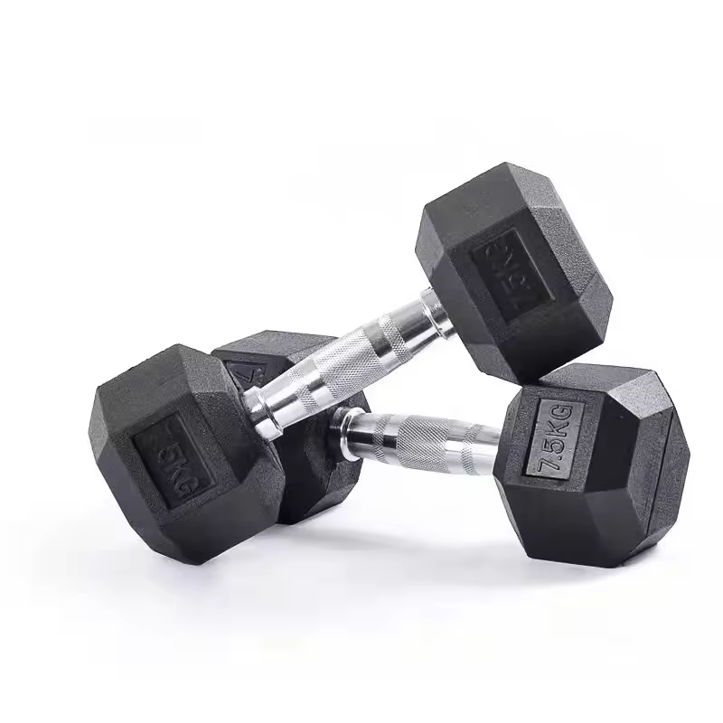 Outdoor Sports Gym Pro Style Rubber Encased Hex Full Dumbbell Set 2.5kg - 50kg
