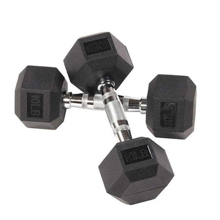Rubber Coated Dumbbells Exercise 50KG 5KG 7.5KG 10KG Dumbbells Home Gym Hex Dumbbell Set