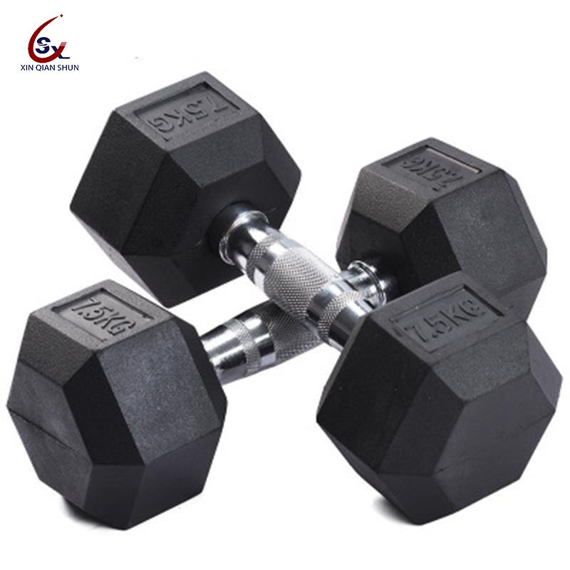 China High Quality 50 kg Rubber Hexagonal 100 Pound 45 lb Hex Dumbbells