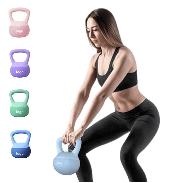Custom Logo Colorful Pvc Soft Kettle Bell Sand Filled Kettle Bells Set for Fitness Strength Training