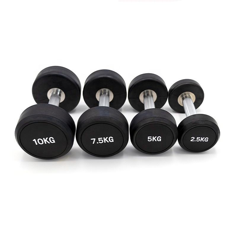 Commercial Gym Equipment Round Head Solid Rubber 8 Kg1 Pair Full Dumbbell Set 10 kg