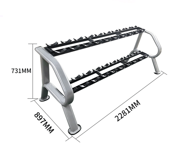 Best- Selling Gym Equipment Stand Chrome Circle Hex Chrome Steel Dumbbell Rack