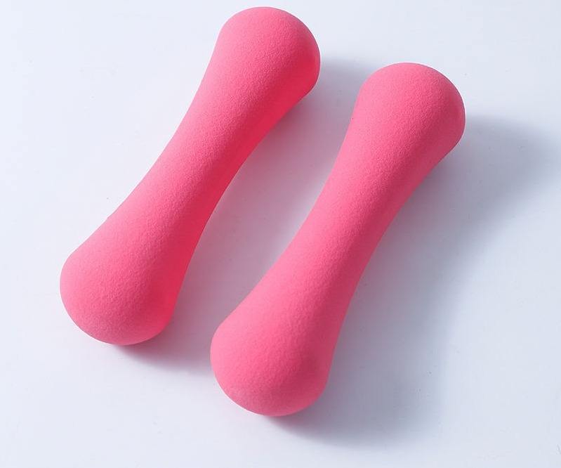 Exercise Dumbbell Non-Slip Handle Round Head Foam Dumbbell Set Adjustable Hand Straps Fitness Dumbbell
