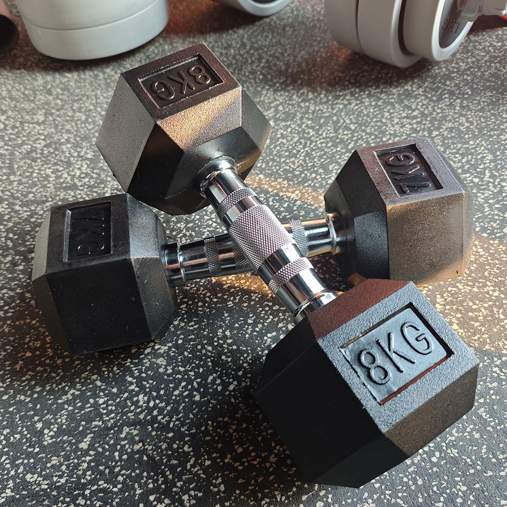 Wholesale Rubber Encased Hex Dumbbells: Protective Grip Wholesale Rubber Encased Hex Dumbbells: Protective Grip