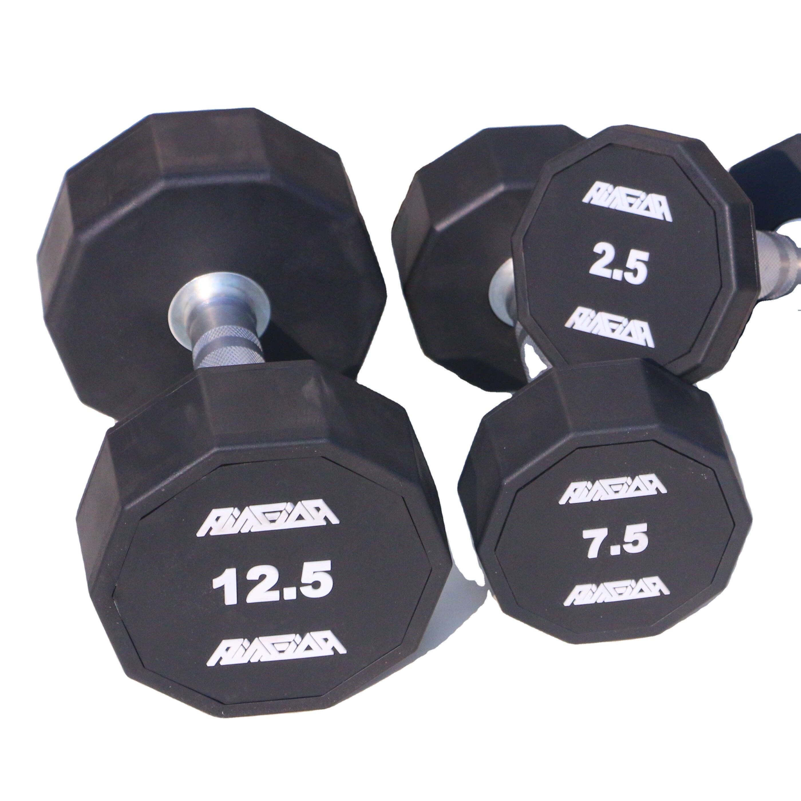 High Quality 50 LB Gym Commercial Urethane Rubber Coated Dumbbell Set