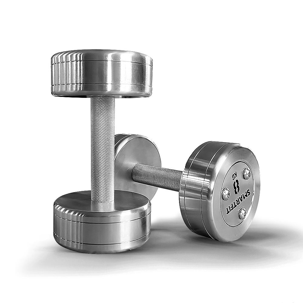 Round Head Fixed Dumbbells 1-50kg Fitness Weight Lifting Chromed Stainless Steel Dumbbell Set Dumble