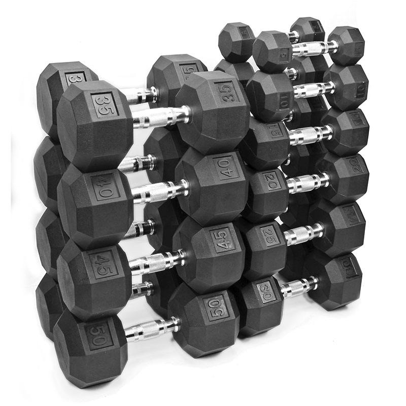 Bodybuilding Gym Weight Lifting Equipment Rubber Dumbbell Set Aerobic Training for Men and Women Build Upper Body Strengt