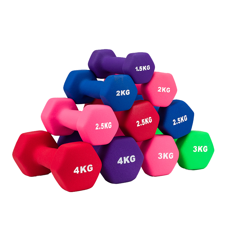 Custom Logo 1-8KG Fitness Equipment Home Sports Equipment Iron Dumbbell Colorful Vinyl Dumbbells Set for Women Kids