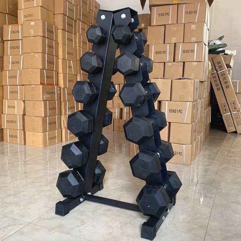 China Dumbbells Rack Hot Sales Commercial Gym Equipment Vertical 2 Rows Dumbbell Rack for 10 Pairs