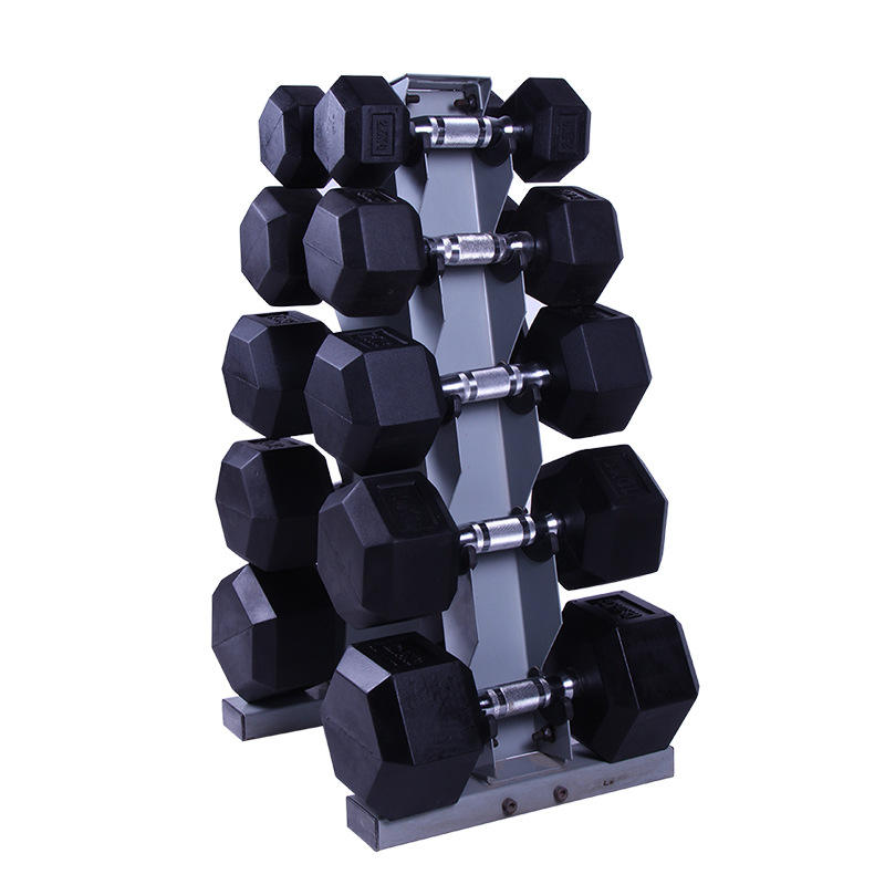 Cheap Wholesale 100lbs Hex Rubber Gym Dumbbells Lbs Fitness Weights Cast Iron Rubber Coated Hex Dumbbells Set