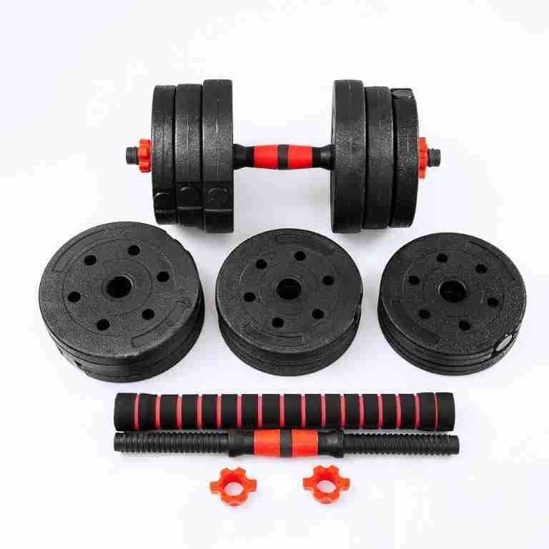 Home Gym Yoga Pilates Fitness Set Free Weight Strength Training Silicone Dumbbell Power Ring Weightlifting Barbell Bar Beam