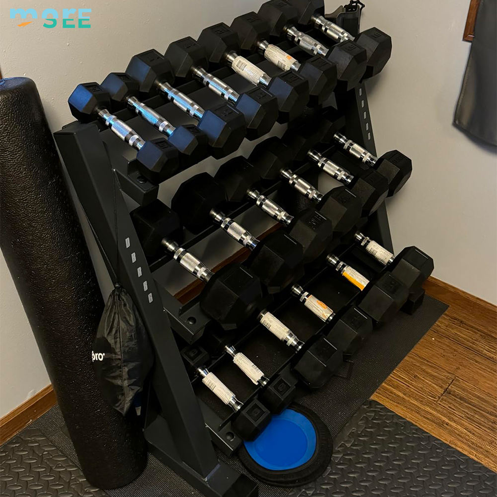 Durable Steel Weight Rack for Dumbbells and Kettlebells Modern Style Bodybuilding Tool