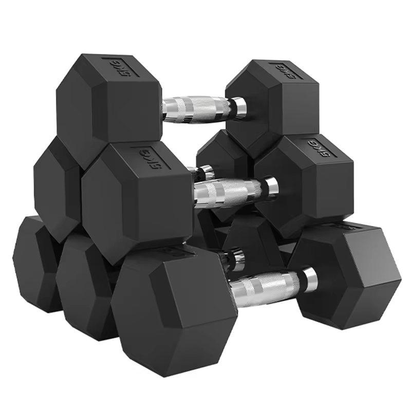 Factory Cheap Price Custom Logo Gym Rubber Weight Hex Dumbles Hex Dumbbell Manufacturer
