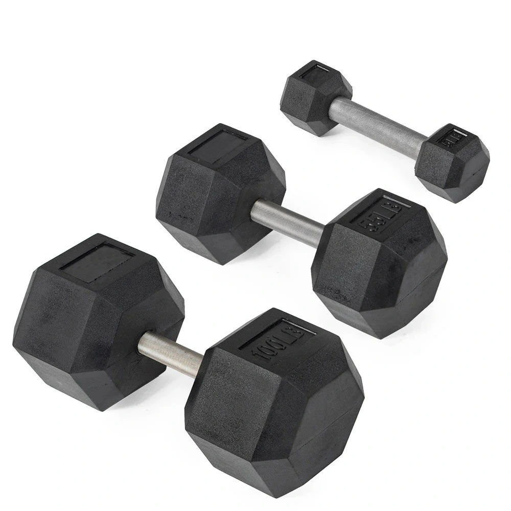 Fitness equipment Muscle training 5KG rubber 12-sided dumbbells gym home exercise equipment set