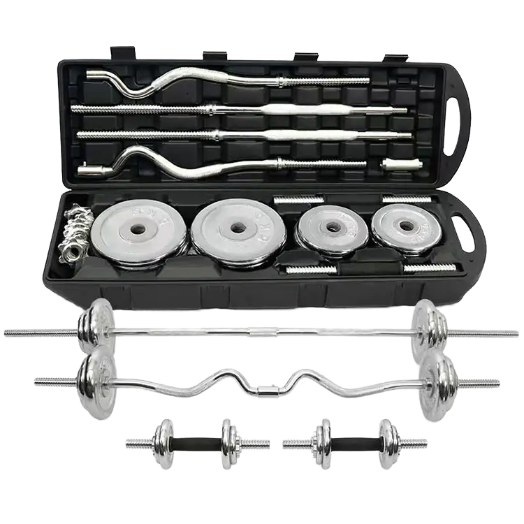 Electroplate Gym Free Weights Fitness 20kg Dumbbell Set Adjustable Convertible 50kg Barbell Dumbbell Set Custom Wholesale Custo