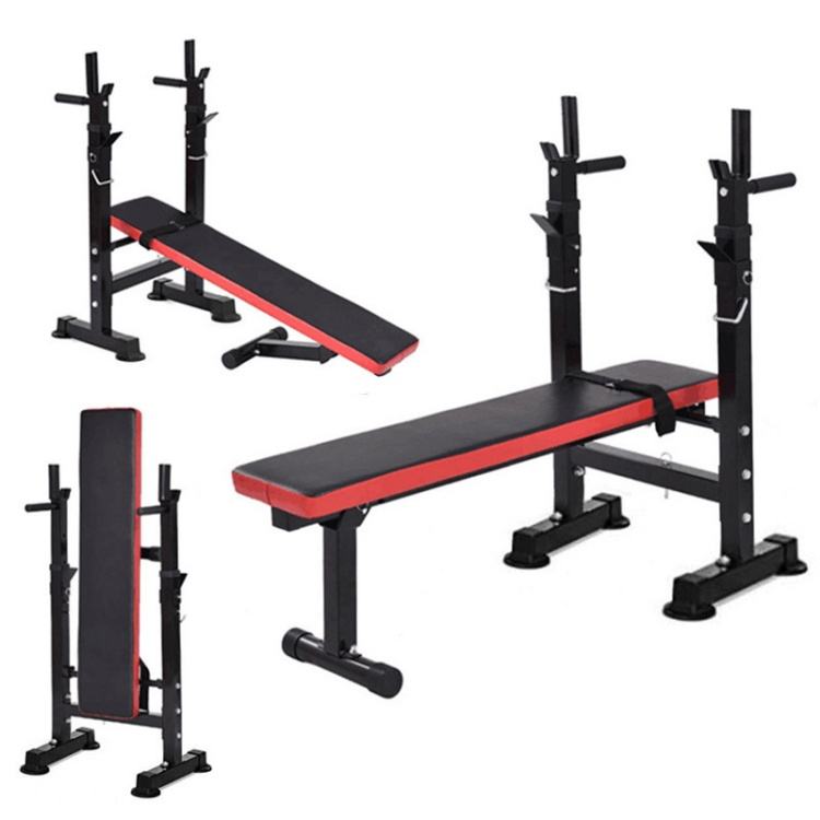 Foldable Wall Mounted Squat Rack Multifunctional Bench Heavy Duty Folding Press 80Lbs Adjustable Dumbbells Benches for Exercise