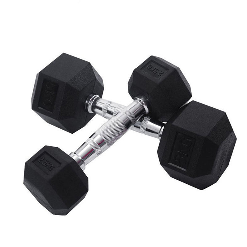Hot Selling pink Gold White Colorful Gym Training 10 15 25 35 Pounds Set Hex Rubber Dumbbells