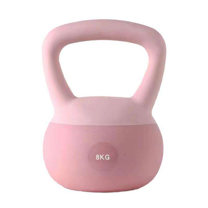 New Designs Pvc Kettlebell Making Machine Eco-friendly pink Fitness Kettle Bell 2lb Fillable Gym Women's Kettlebell Weights 8 kg